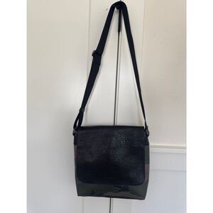 Coach Men's Black & Camouflage PVC Leather Crossbody Messenger Bag Flap Closure